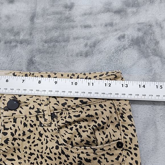 Volcom Jeans Womens 26 Tan Animal Print Liberator High Rise Ankle Stretch Denim - Picture 10 of 14